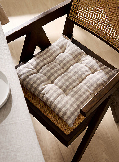 Checkers recycled cotton chair cushion 40 x 40 cm
