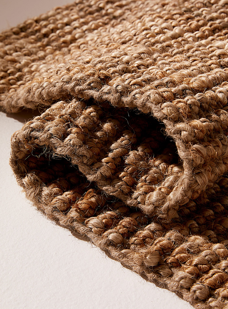 Simons Maison: Le petit tapis jute rayures textur&eacute;es Voir nos formats offerts Brun clair