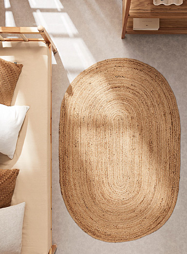 Le tapis ovale jute naturel 120 x 180 cm