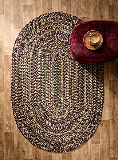 Le tapis ovale jute color&eacute; 120 x 180 cm