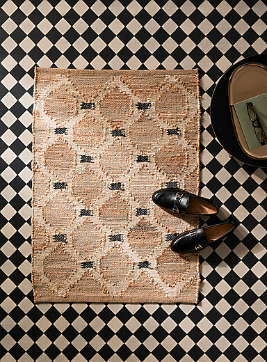 Cotton and jute diamonds pattern rug See available sizes | Simons ...