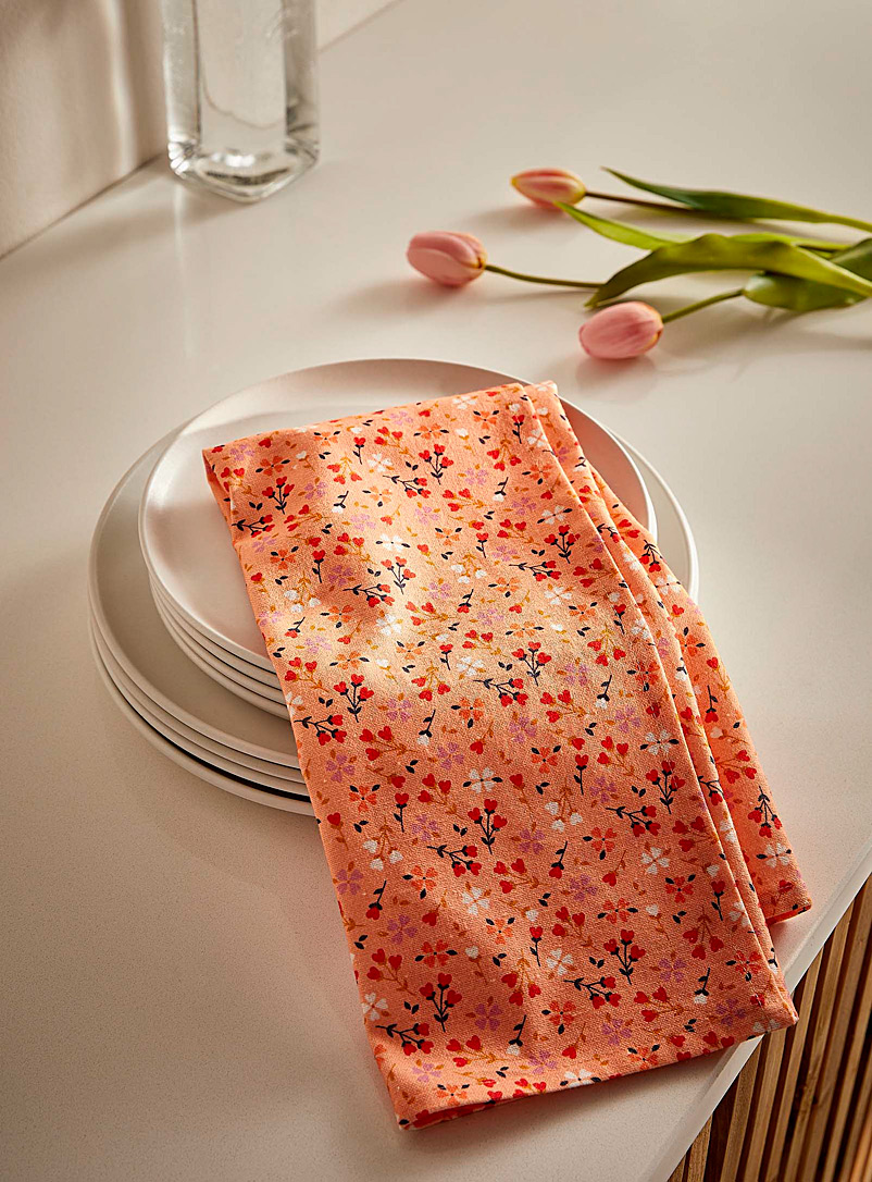 Simons Maison Tangerine Field of love organic cotton tea towel