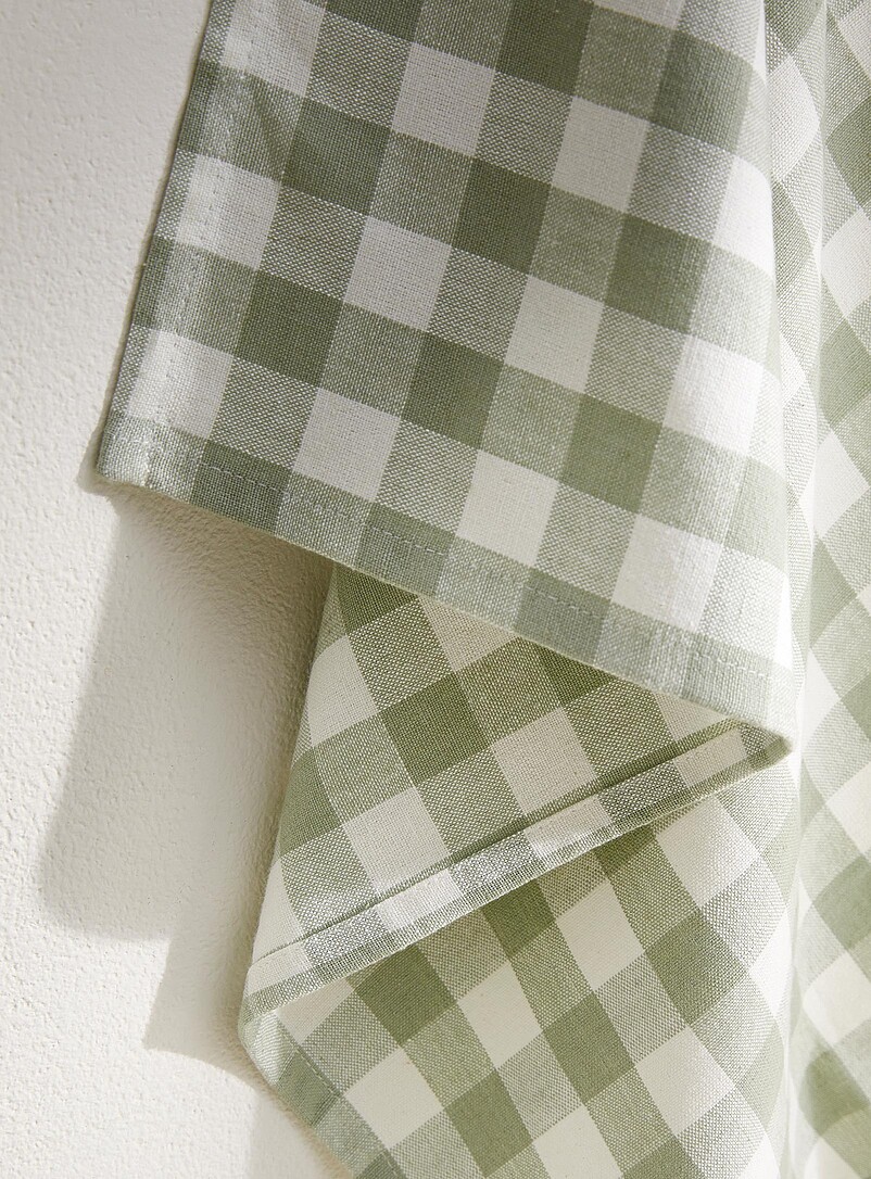 Simons Maison Green Pastel gingham tea towel