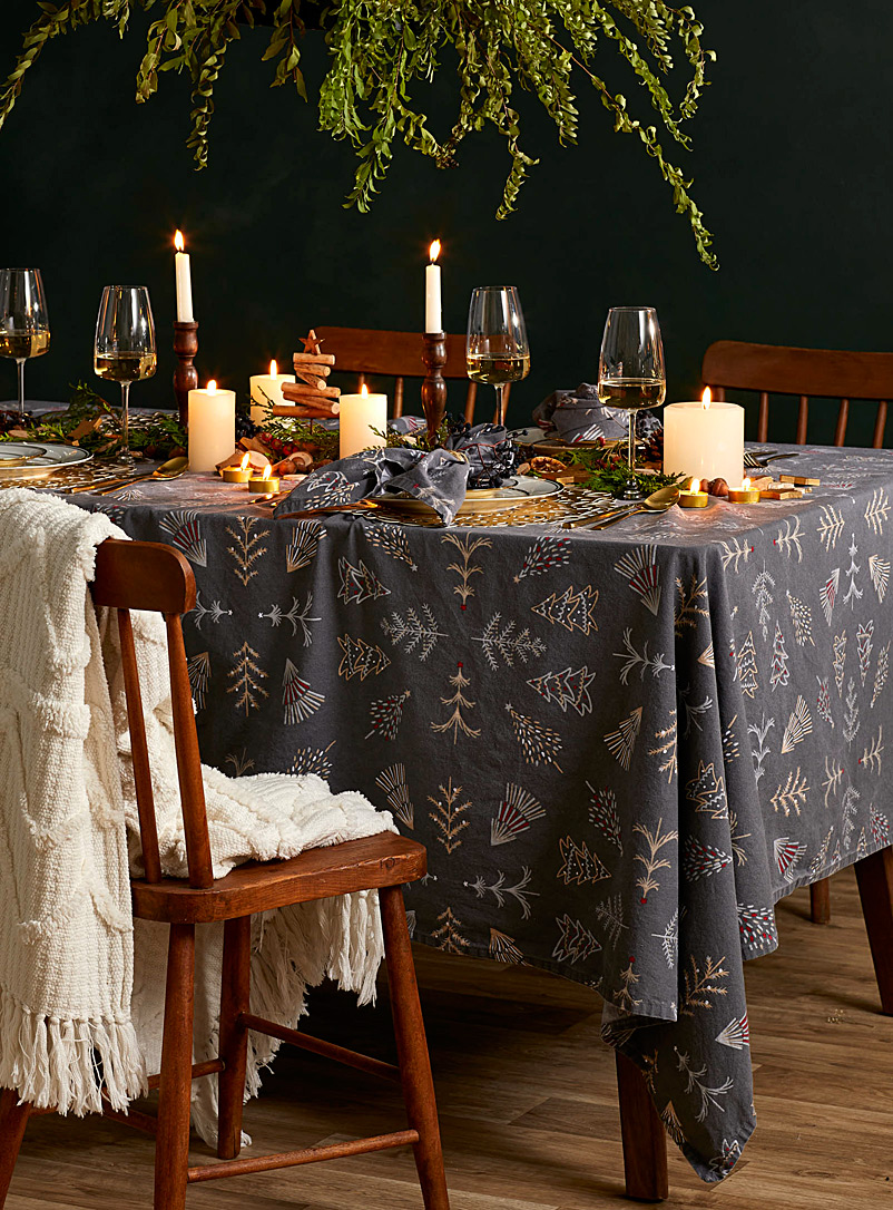 Simons Maison Assorted Chic pines woven cotton tablecloth