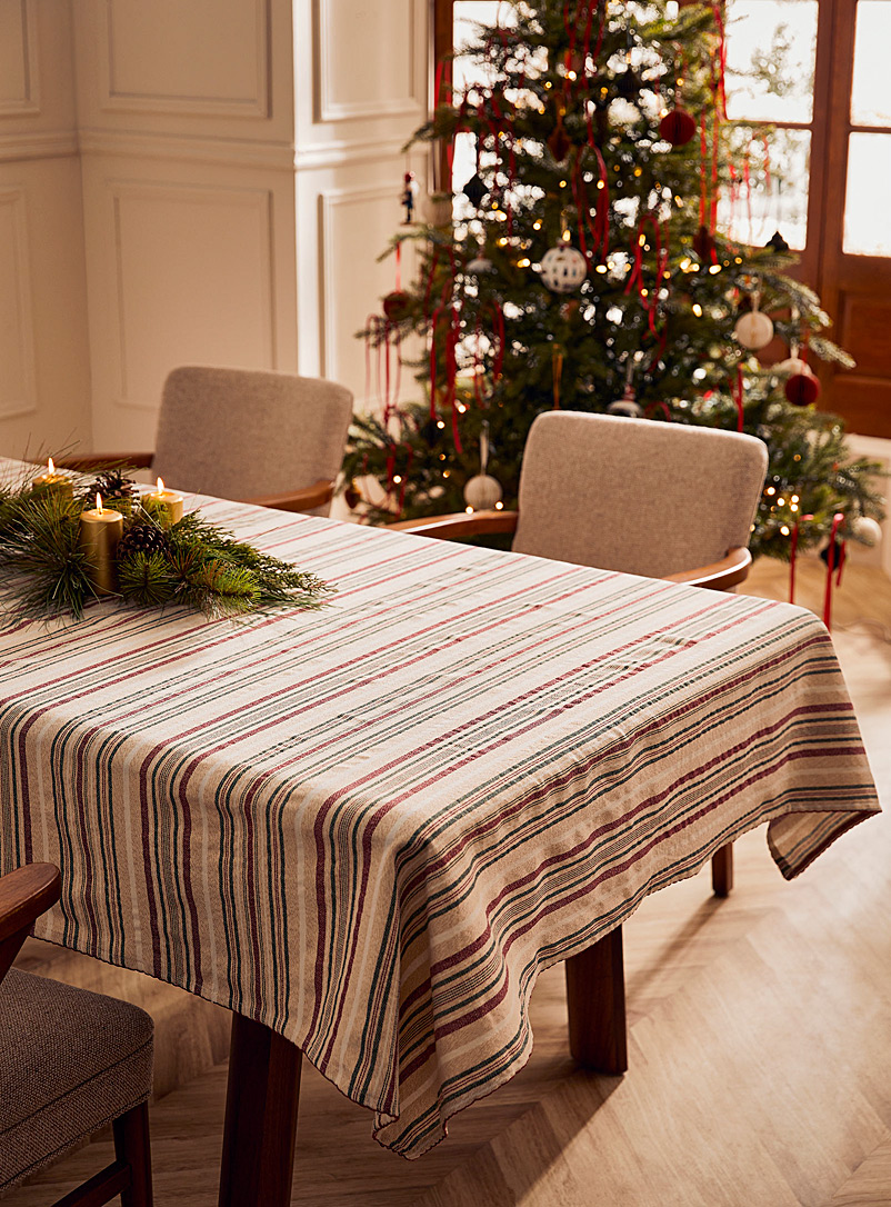 Simons Maison Assorted Candy stripes recycled cotton tablecloth