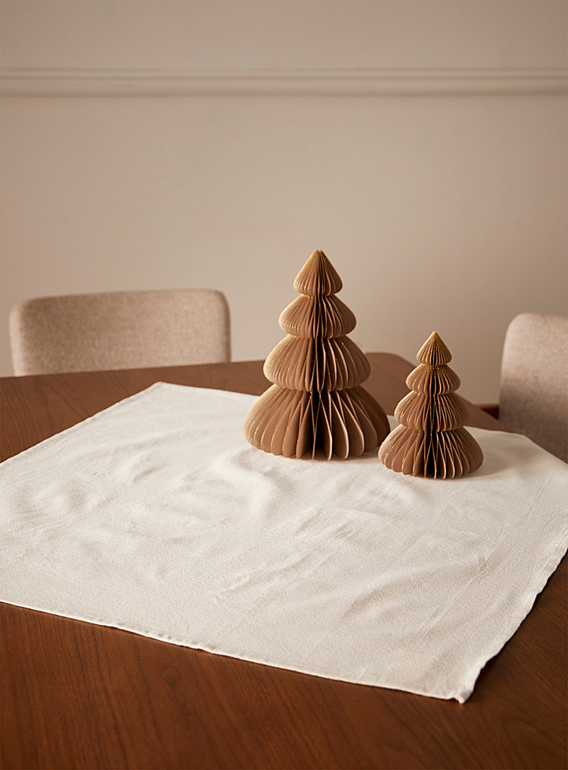 Simons Maison: La petite nappe furoshiki coton recyclé scintillante beige 85 x 85 cm Beige crème