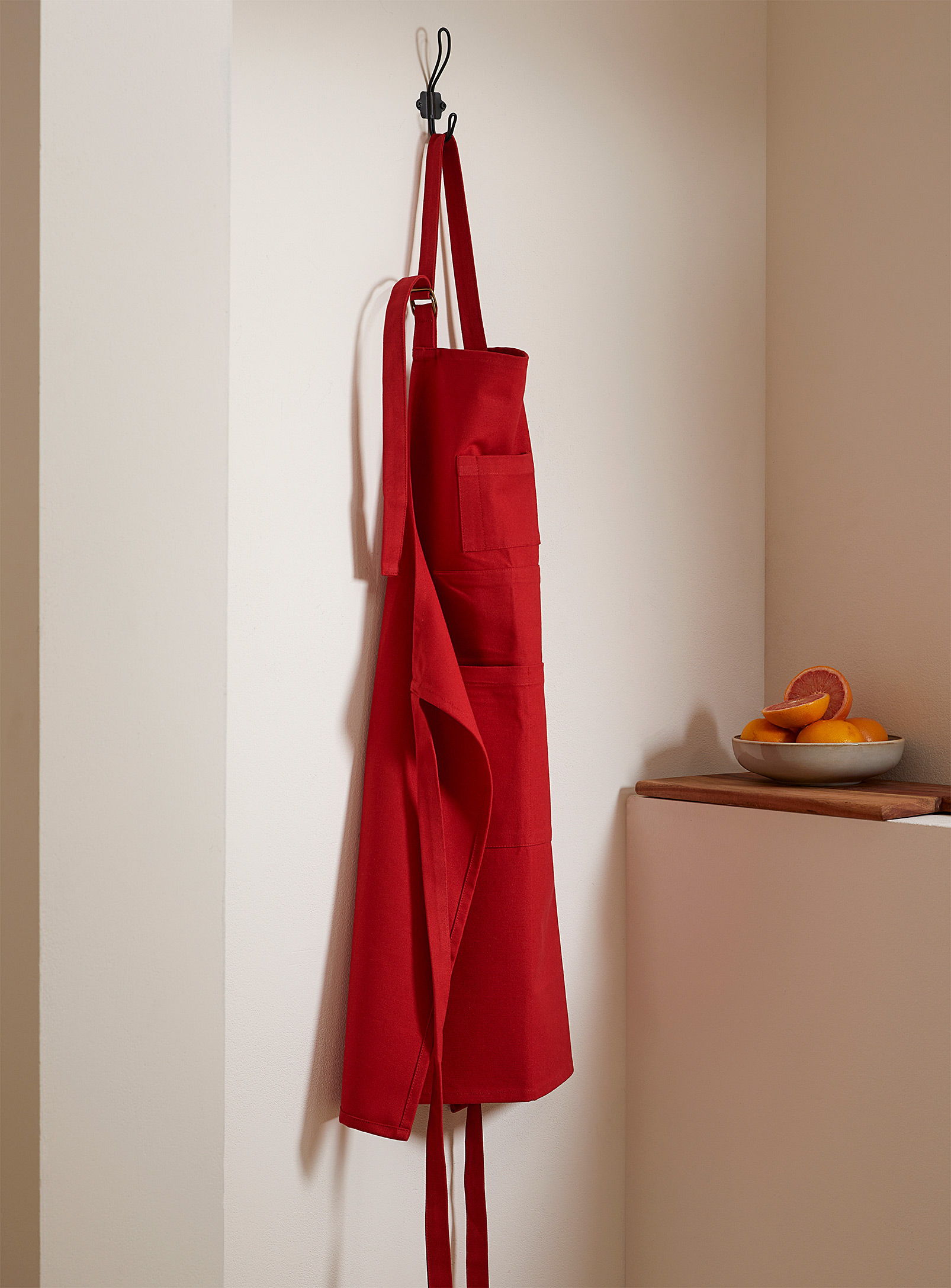 Simons Maison Organic Cotton Twill Apron In Red