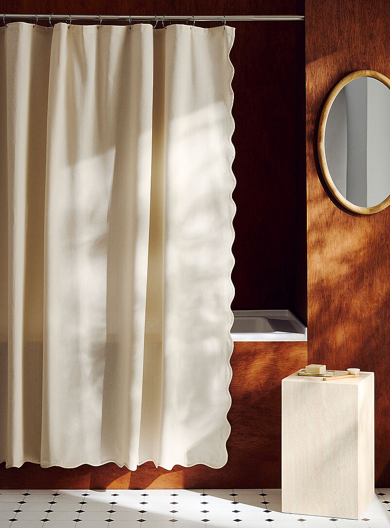 Wavy edge shower curtain product image (primary)