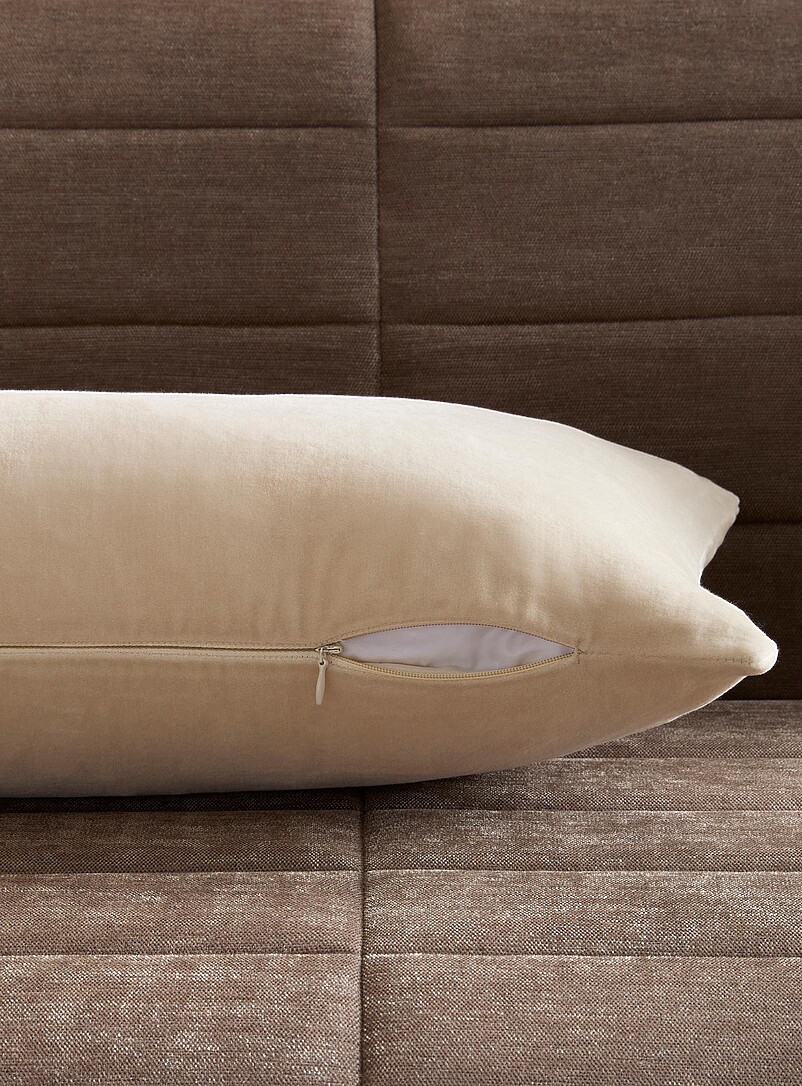 Soft cotton velvet removable-cover cushion 30 x 90 cm product image 2
