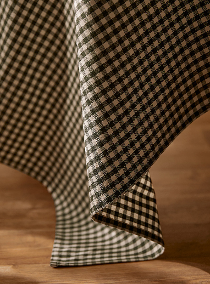 Olive gingham tablecloth product image 2