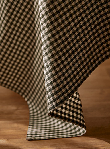 Olive gingham tablecloth