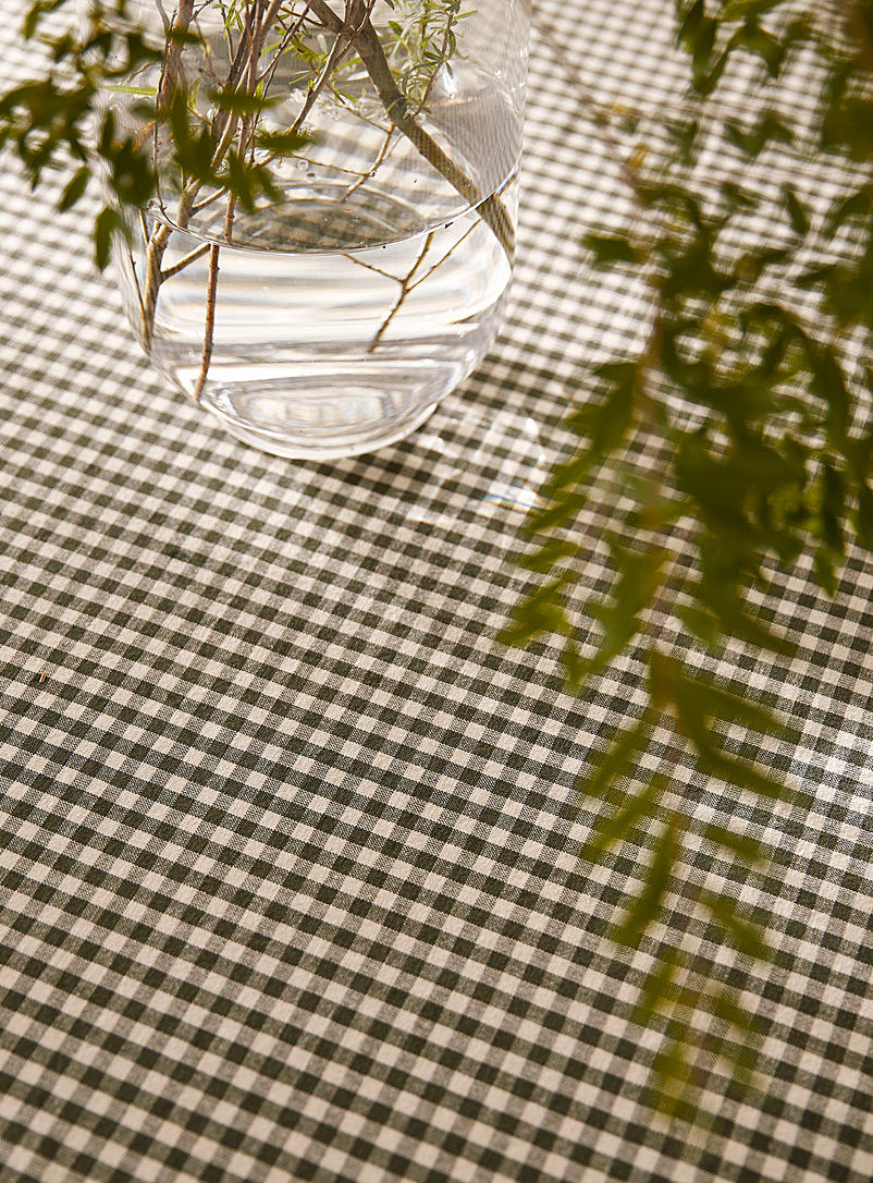 Olive gingham tablecloth product image 3