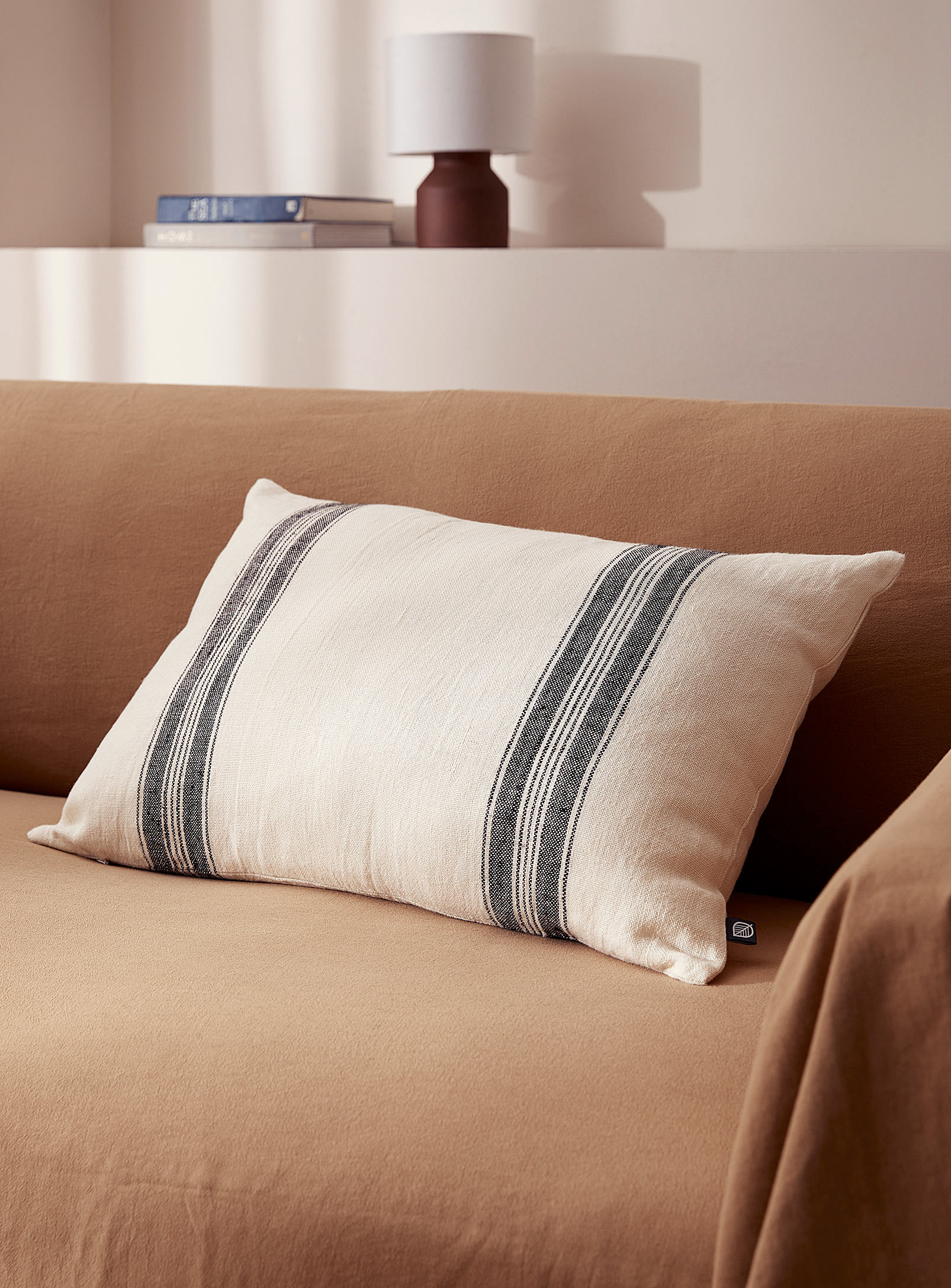 Simons Maison - Natural stripes pure linen cushion 40 x 60 cm