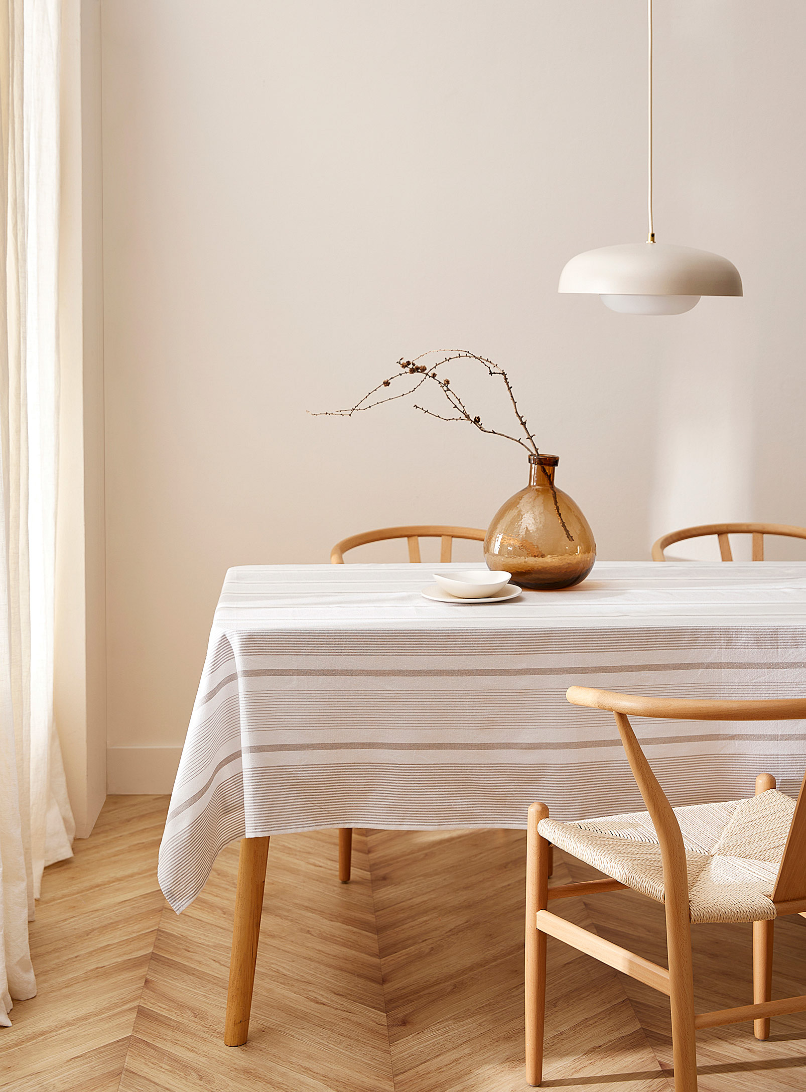 Simons Maison - Modern stripe recycled cotton tablecloth