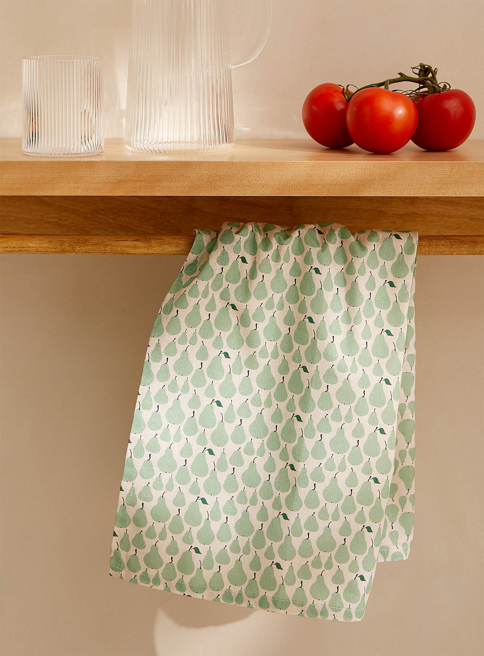 Simons Maison - Contrasting pears organic cotton tea towel