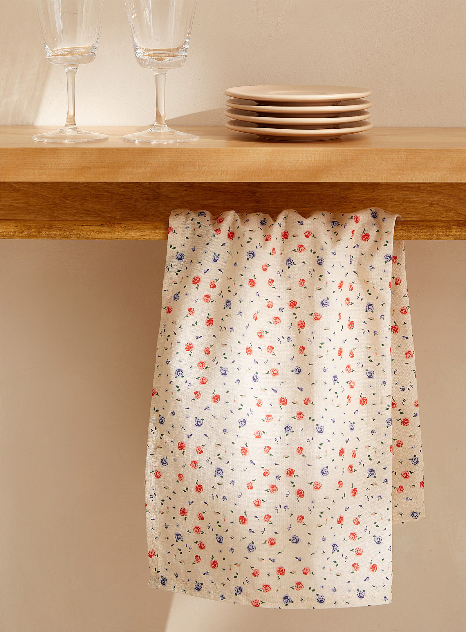 Simons Maison - Antique flowers organic cotton tea towel