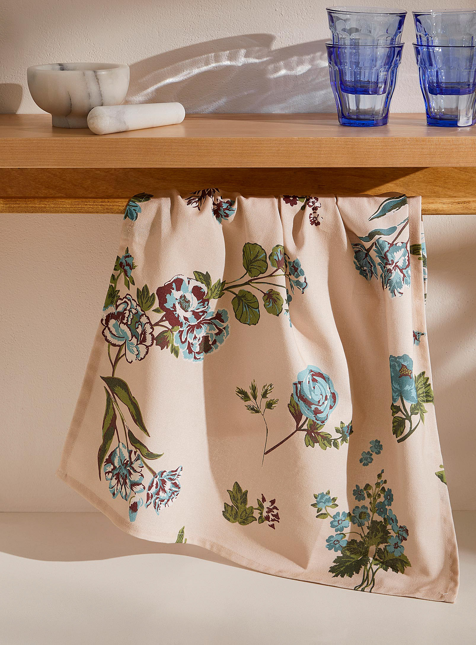 Simons Maison - Vintage flowers tapestry organic cotton tea towel