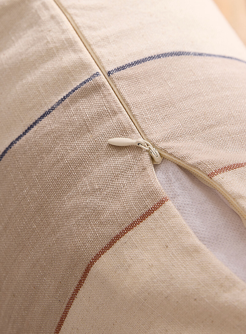Broad stripes linen-blend removable-cover cushion 50 x 50 cm product image 3