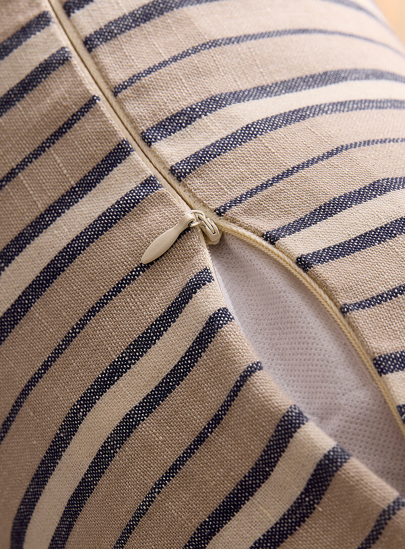 Striped linen-blend removable-cover cushion 50 x 50 cm product image 3