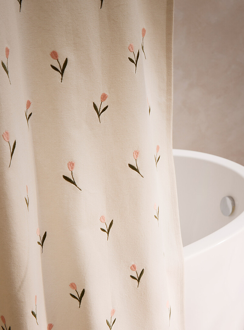 Lovely tulips embroidered shower curtain product image 2