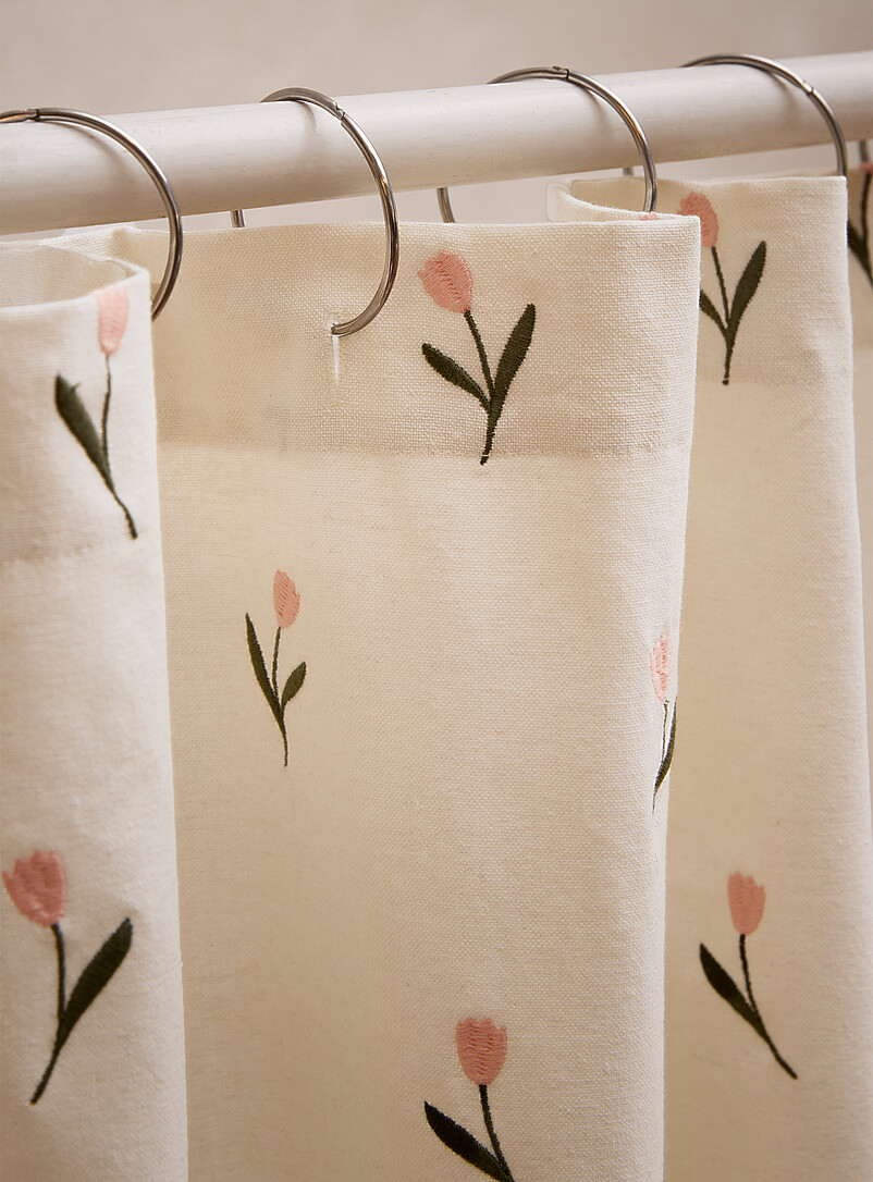 Lovely tulips embroidered shower curtain product image 3