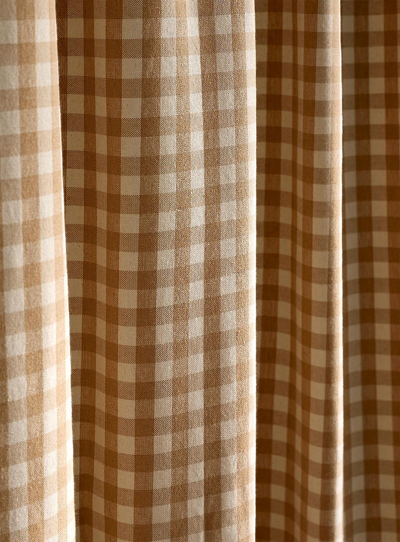 Neutral gingham shower curtain product image 2