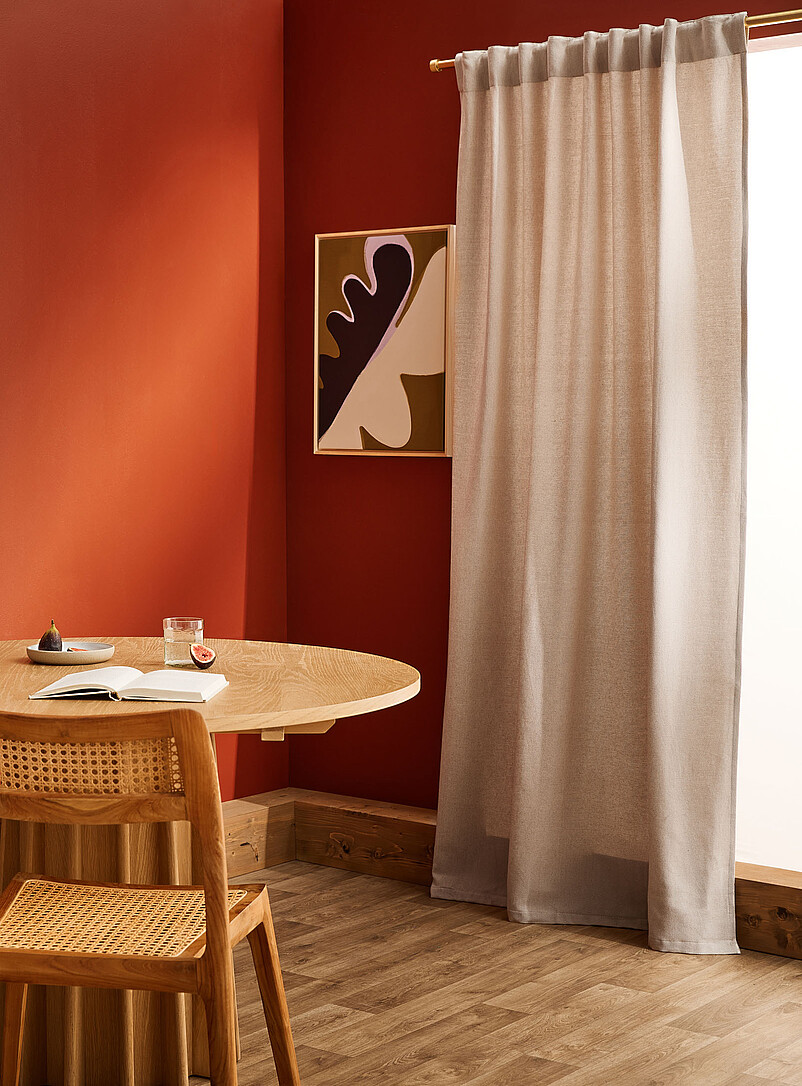 Basket Weave Curtain One Panel 140 X 220 Cm