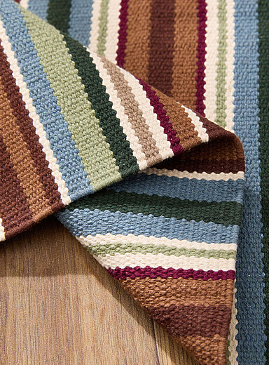 Earthy stripes woven rug 60 x 90 cm