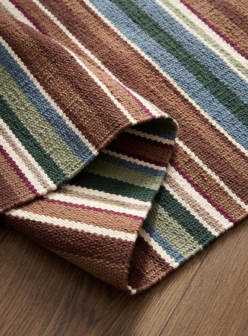 Earthy stripes woven hallway rug 75 x 215 cm product image 2