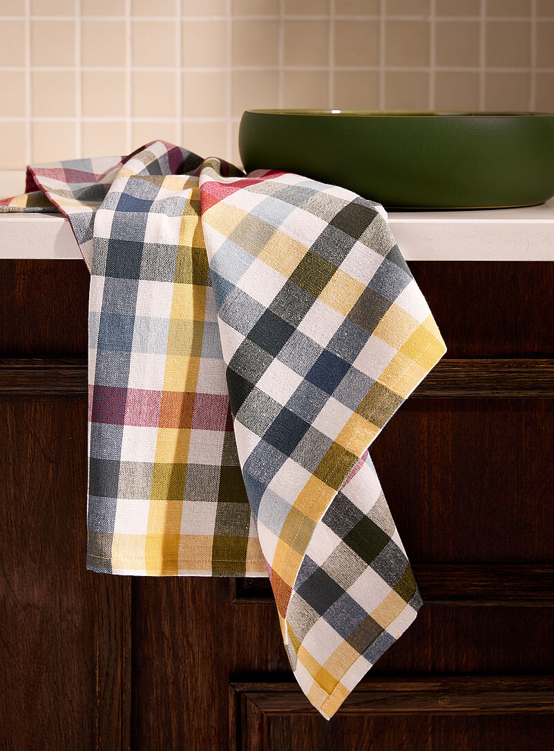Fruity checkers tea towel product image (primary)