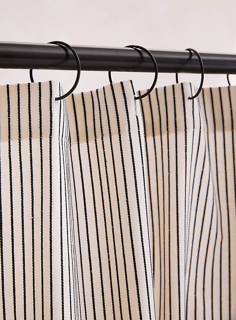 Contrasting stripes woven shower curtain product image 3