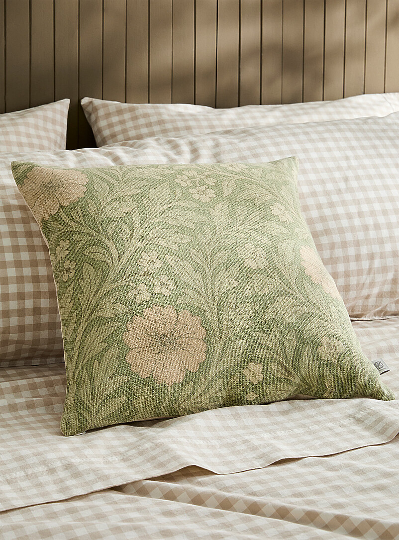 Pastel Flowers Linen-Blend Removable-Cover Cushion 50 X 50 Cm