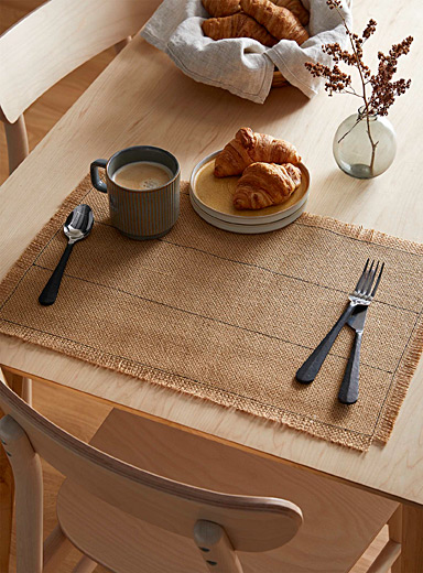 Fringed Jute Placemat Simons Maison, Round Table Placemats Canada