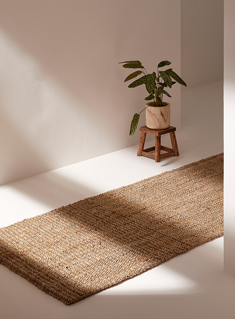 Textured stripes jute hallway runner 75 x 215 cm product image (primary)