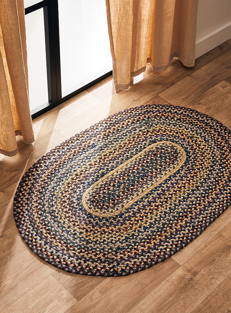 Colourful jute oval rug 60 x 90 cm product image (primary)
