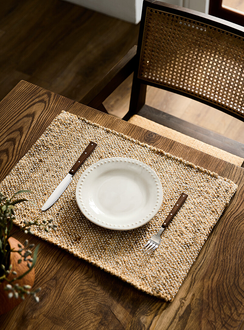 Rectangular cotton-jute blend placemat product image (primary)