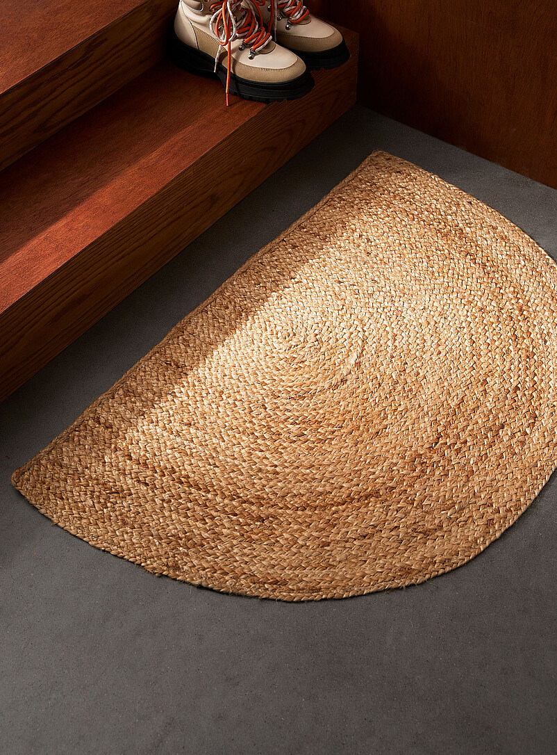Braided jute half-moon rug 60 x 90 cm product image (primary)