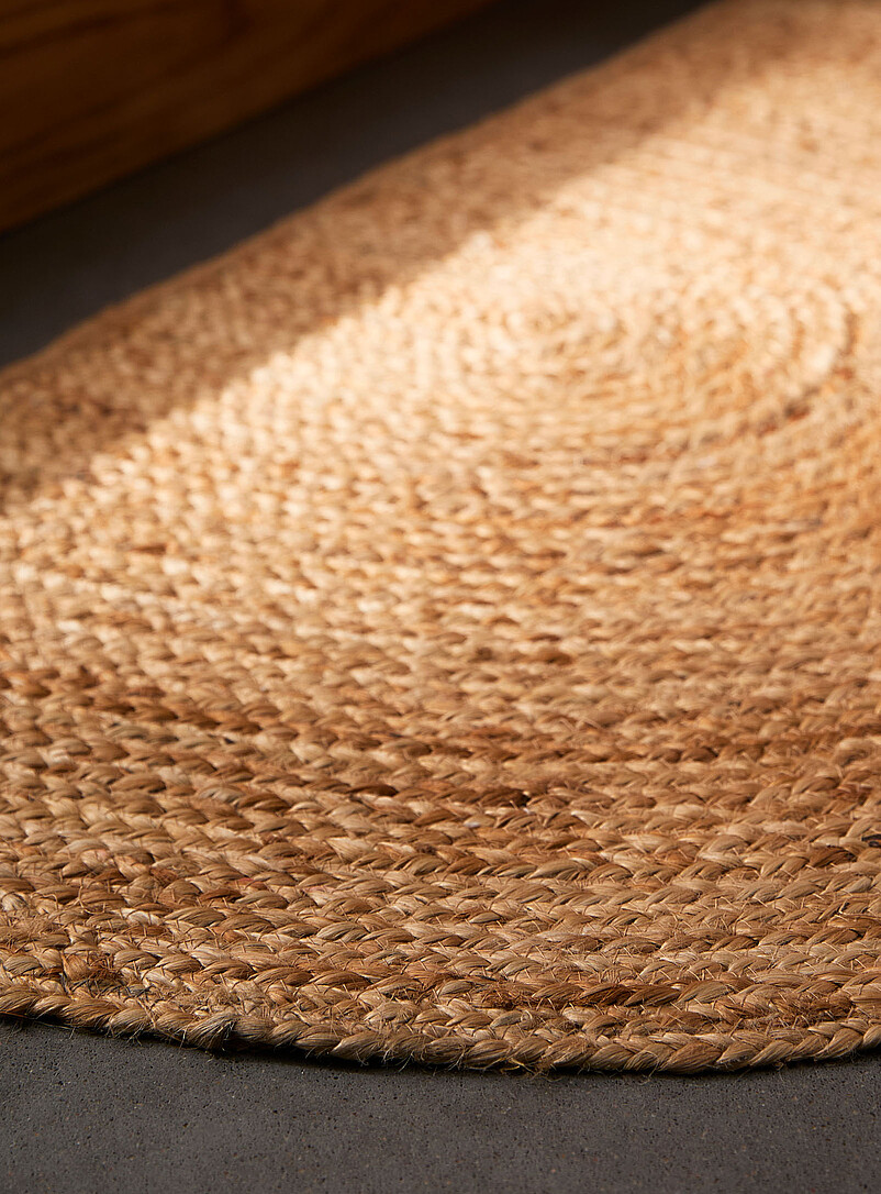 Braided jute half-moon rug 60 x 90 cm product image 2