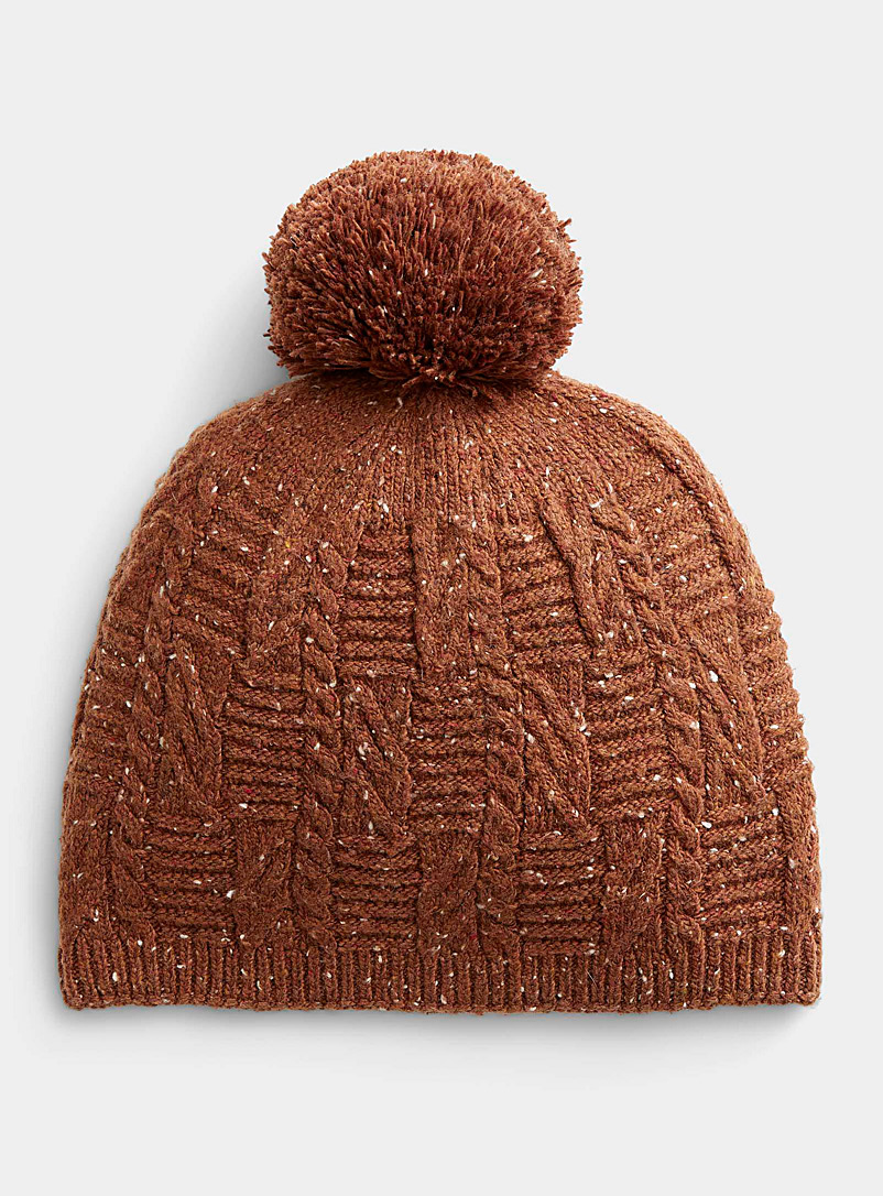 Brume Toast Flecked knit tuque for women