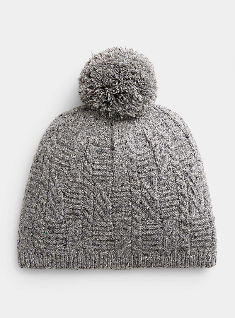 Brume Grey Flecked knit tuque for women