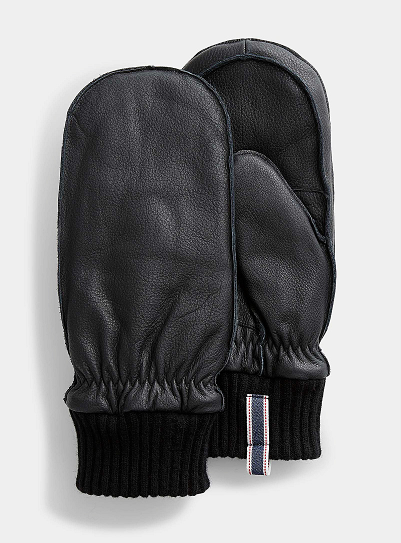 Brume Black Okanagan mittens for men