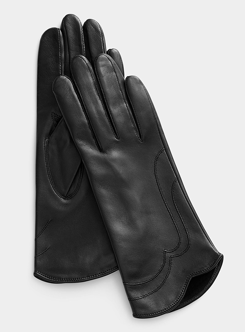 Brume Black Lambskin gloves for women