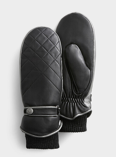 Banff ribbed-cuff quilted leather mittens | Brume | Shop Women's Suede ...