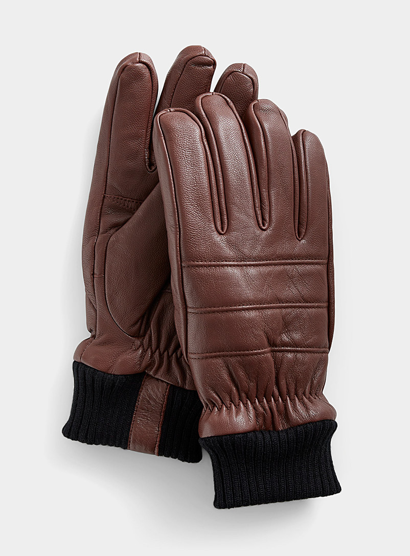 Brume Amber Bronze Yukon leather gloves for men