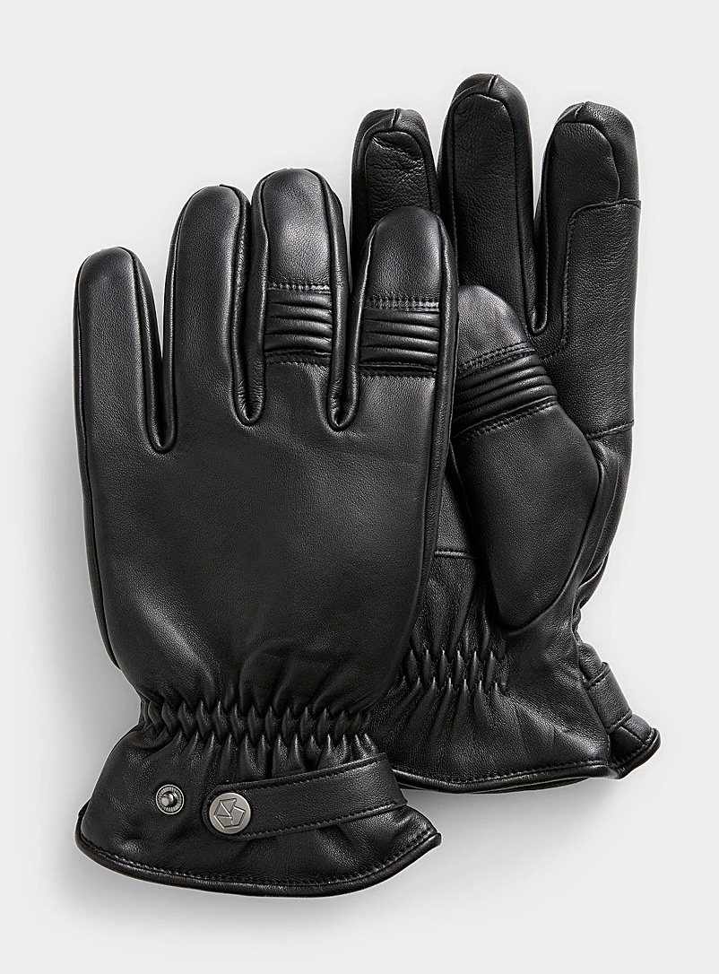 Brume Black Fraser leather gloves for men