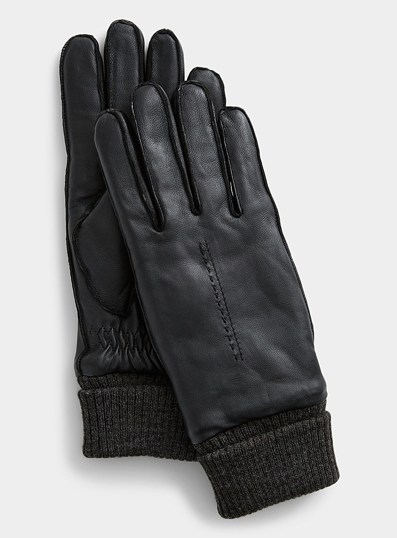 Ribbed-cuff lined leather gloves | Brume | Shop Women's Suede & Leather ...