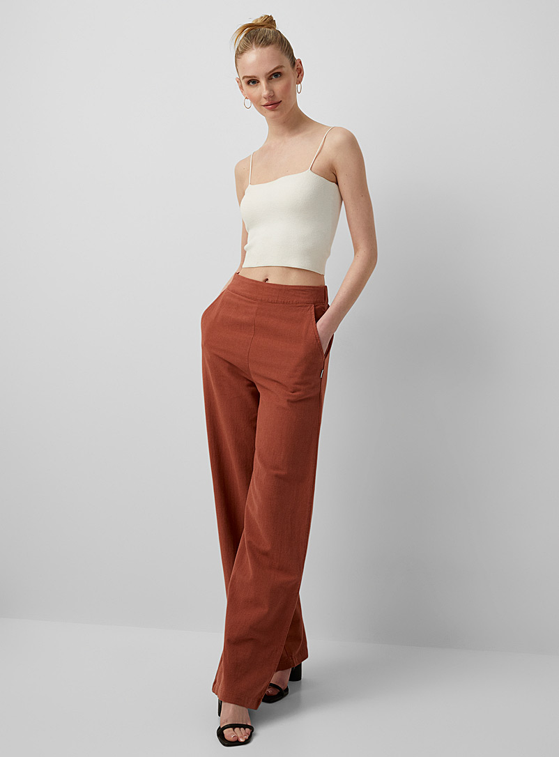 Icône Brown Wide-leg faded colours pant for women