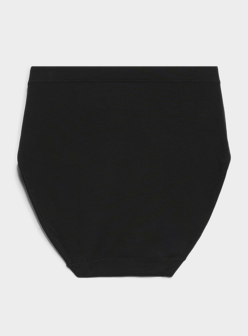 Miiyu Black Ultra-comfortable high-waist classic brief Organic cotton for women