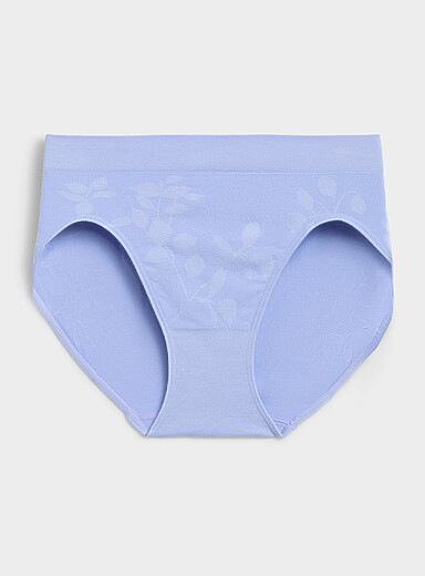 Miiyu: La classique taille haute &eacute;chancr&eacute;e motif subtil Nylon Bleu p&acirc;le - Bleu ciel pour femme