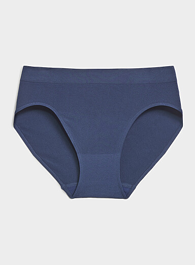 Miiyu: La classique &eacute;chancr&eacute;e taille haute Nylon Bleu pour femme